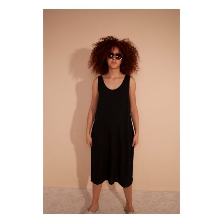 Vestido de lino Basic Negro- Imagen del producto n°1