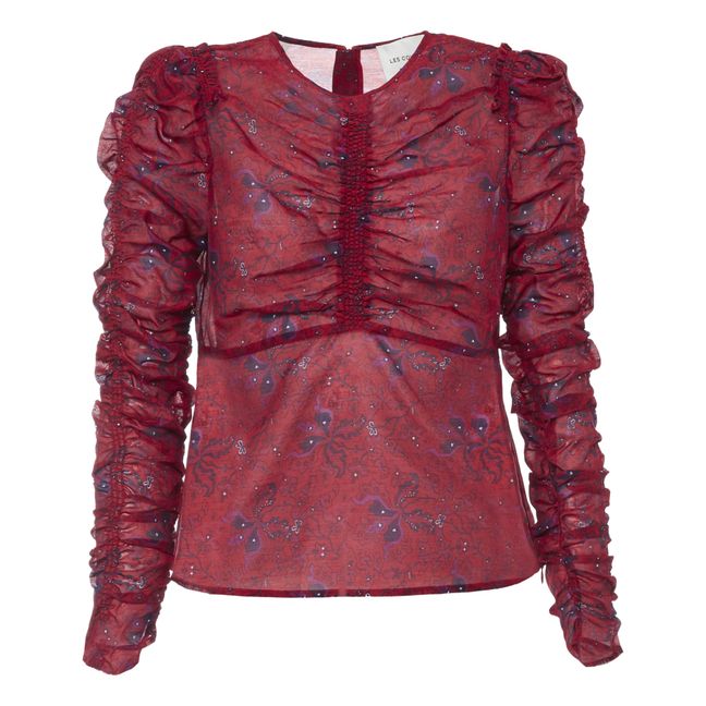 Blusa Mira de seda con estampado floral Rojo