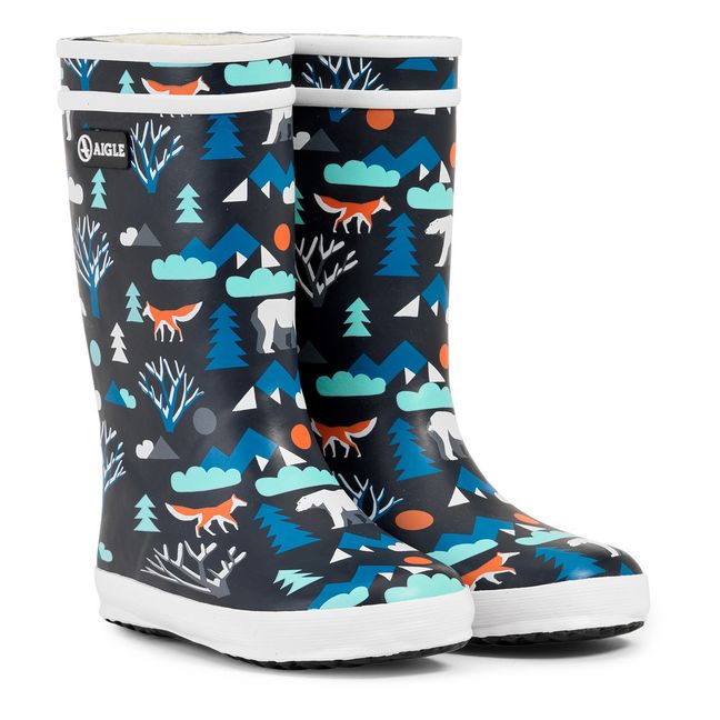 Lolly Pop Mountain Lined Rain Boots Black