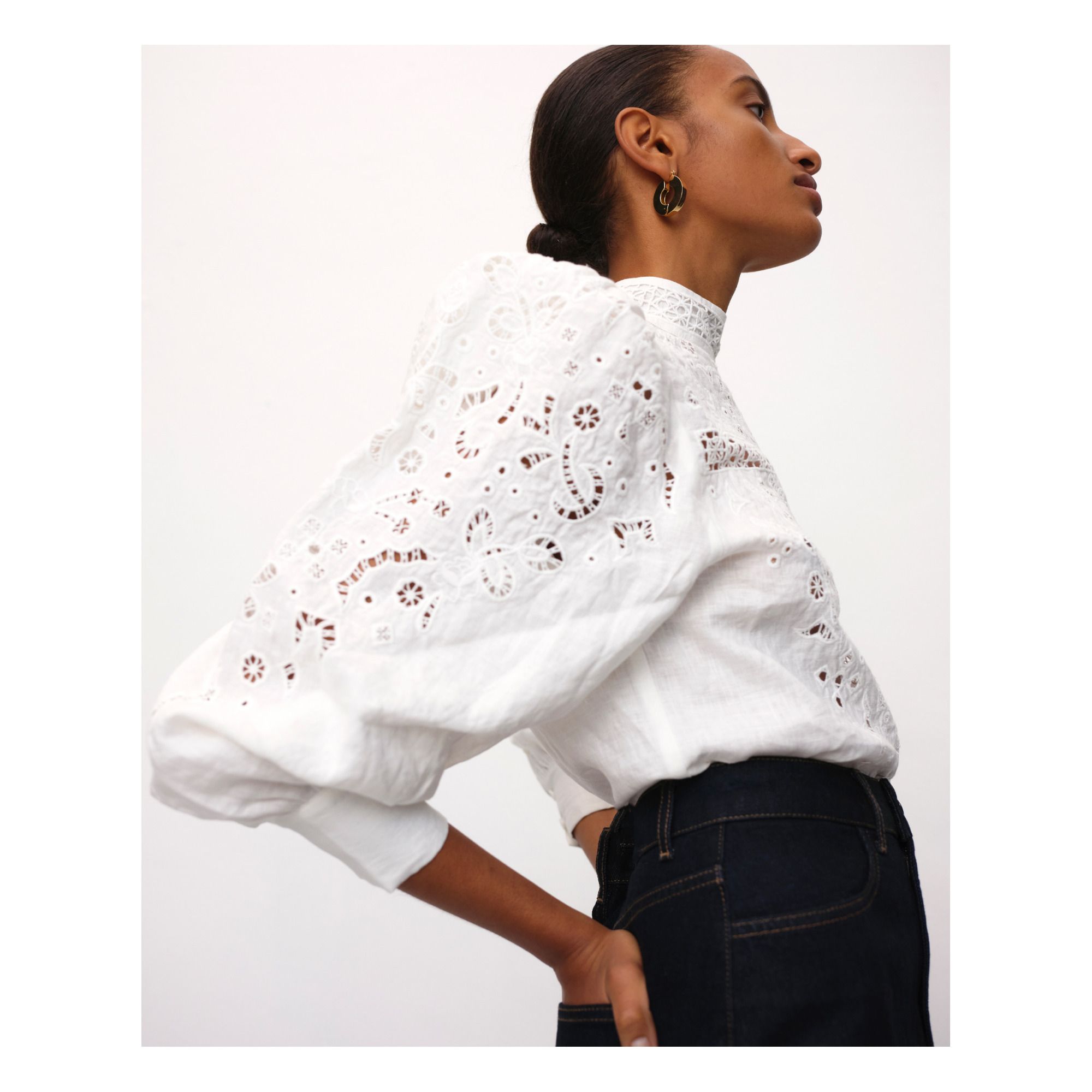 Shiva Linen Lace Blouse White Róhe 