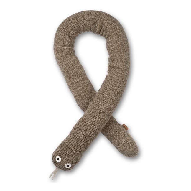 Roy Merino Wool Snake Cushion | Brown