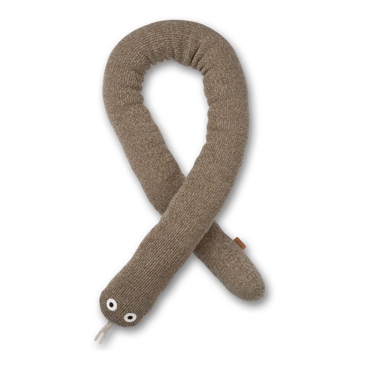 Cojín serpiente de lana merina Roy Marrón- Imagen del producto n°0