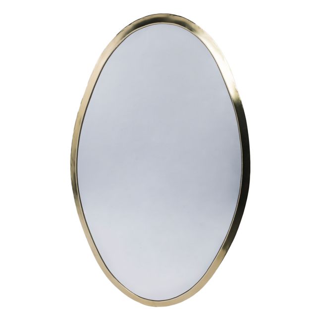 Miroir ovale en laiton - 82 x 50 cm  Doré