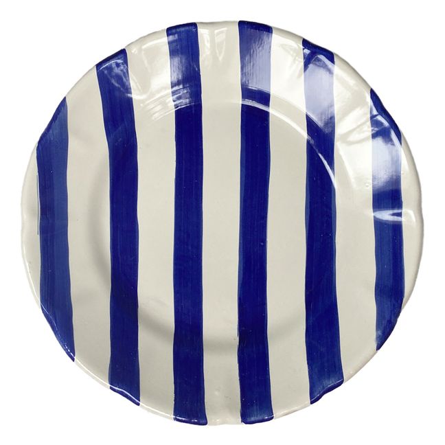 Gestreifter Teller - 20 cm | Blau