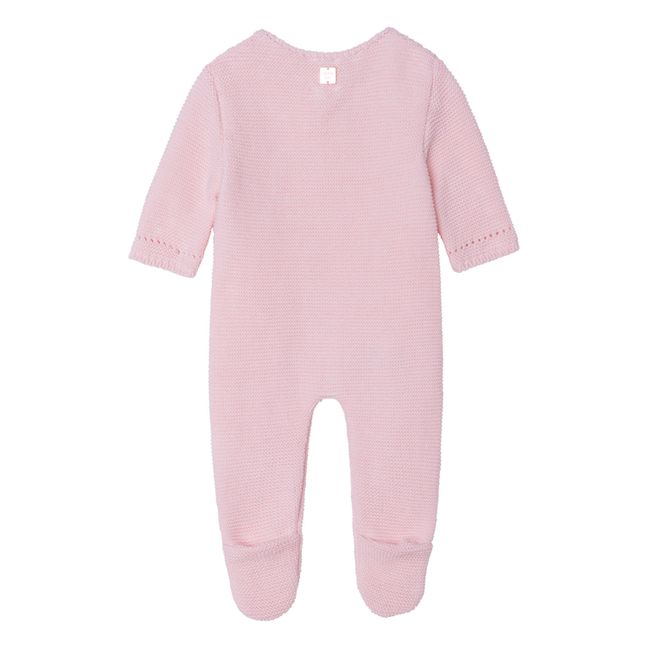 Organic Cotton Knit Footed Jumpsuit Pink