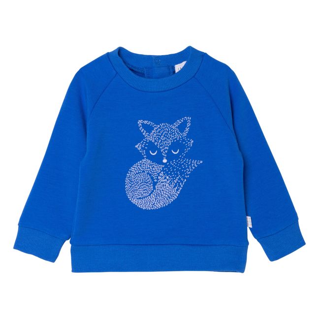 Sweatshirt Bio-Baumwolle Fuchs | Königsblau