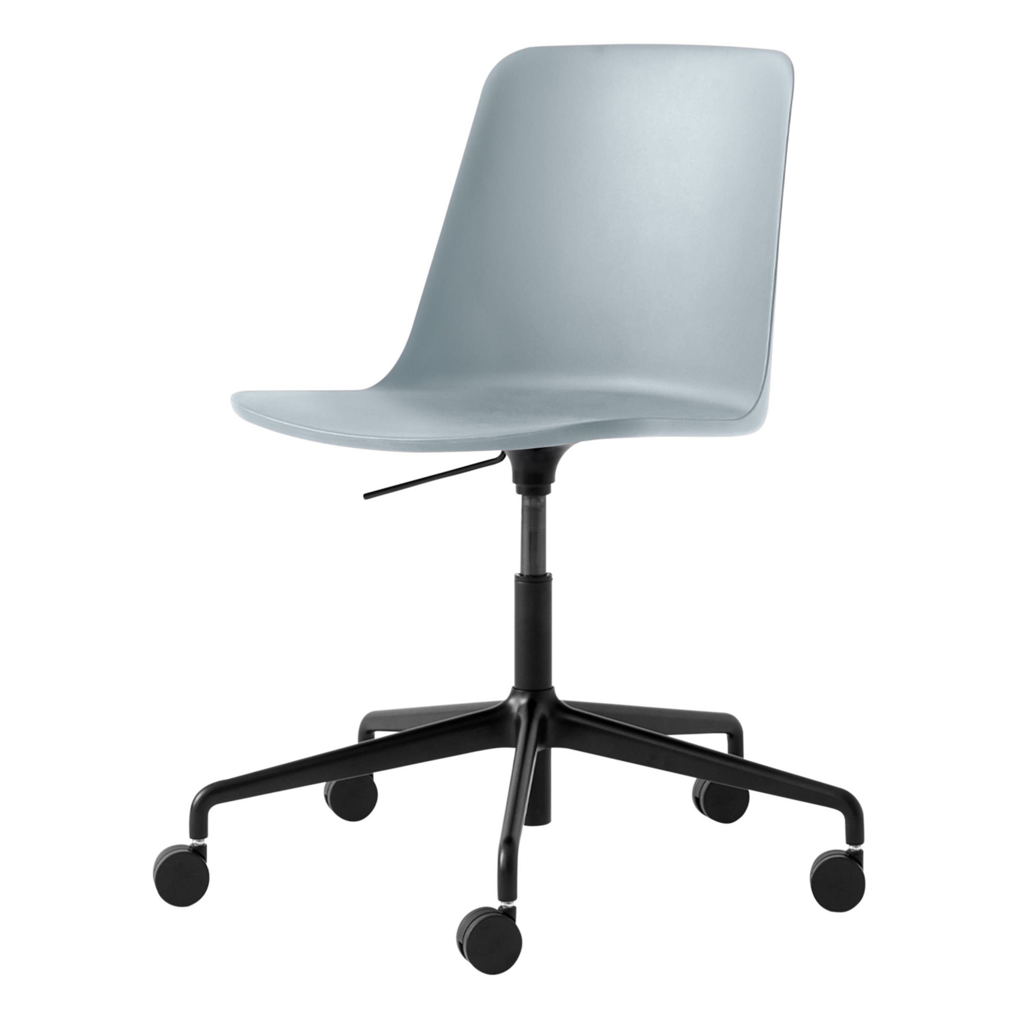 & Tradition - Chaise de bureau Rely HW28, piètement noir - Hee Weeling - Bleu gris