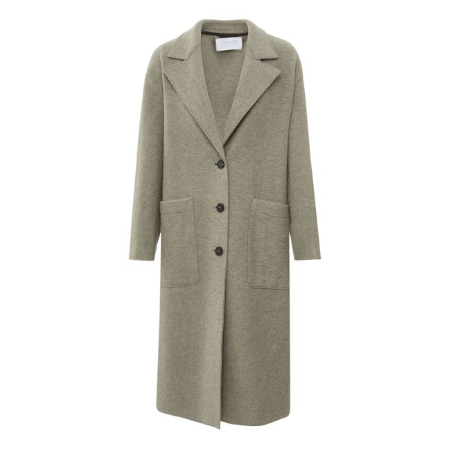 Cappotto lungo, in lana bollita Beige color naturale