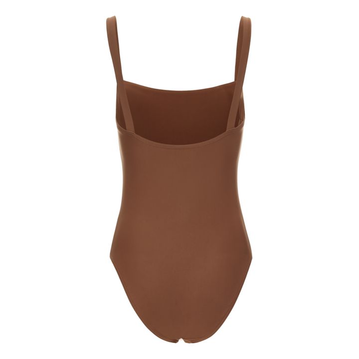 Square One Piece Swimsuit Brown Matteau Fashion Adult