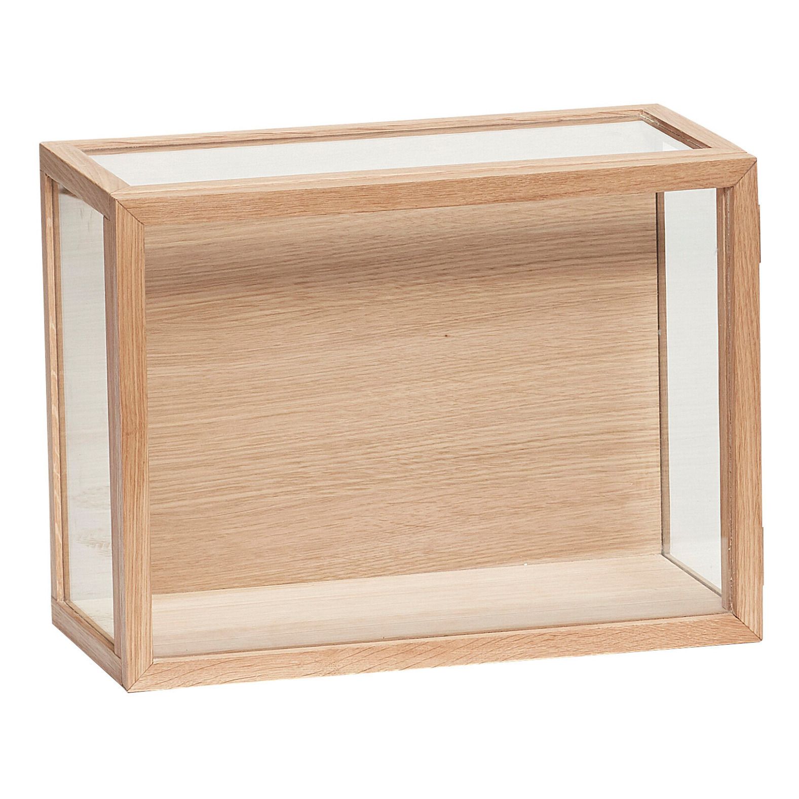 Hubsch - Vitrine plate en chêne FSC et verre - Naturel