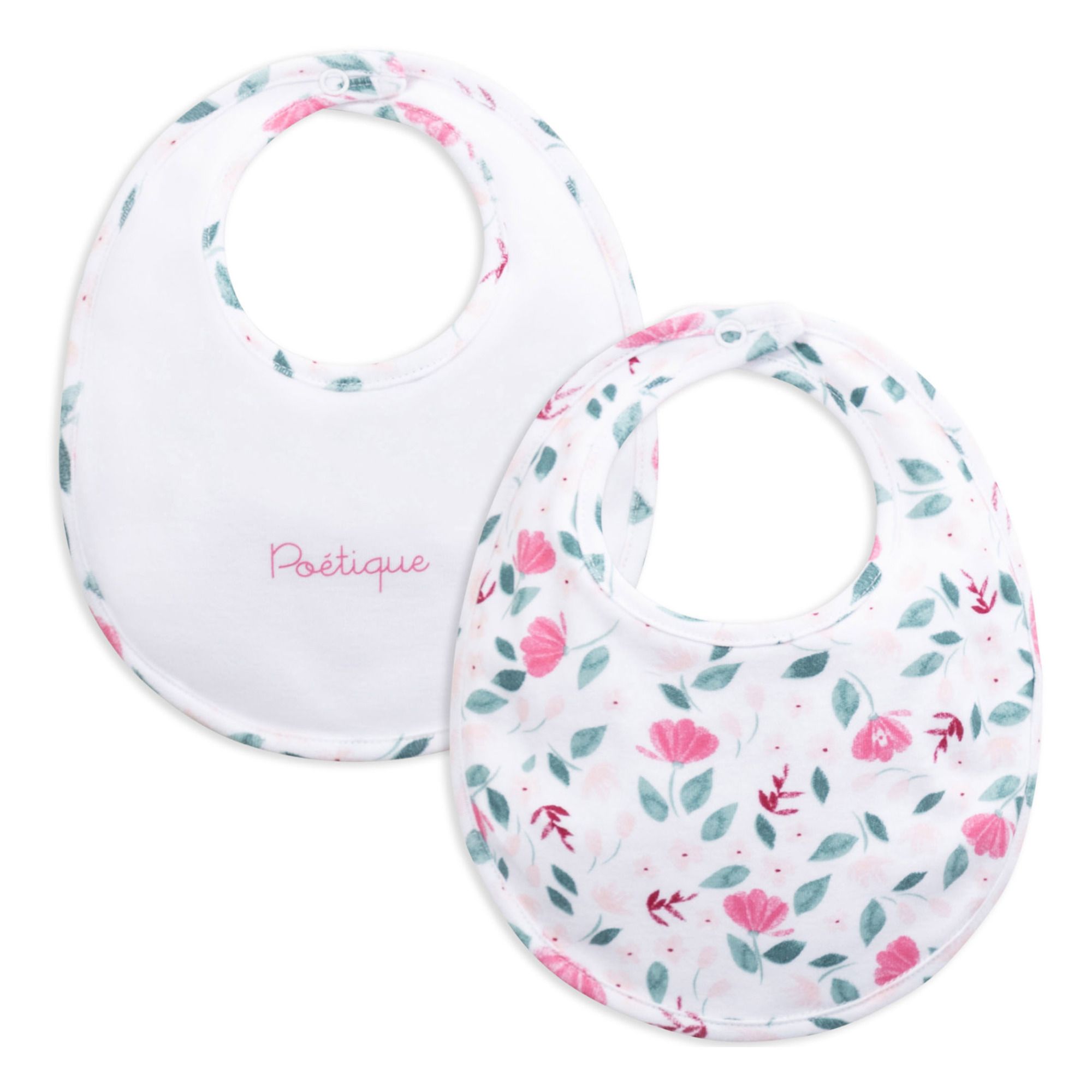 Carrement Beau - Set 2 Bavoirs Coton Bio - Rose
