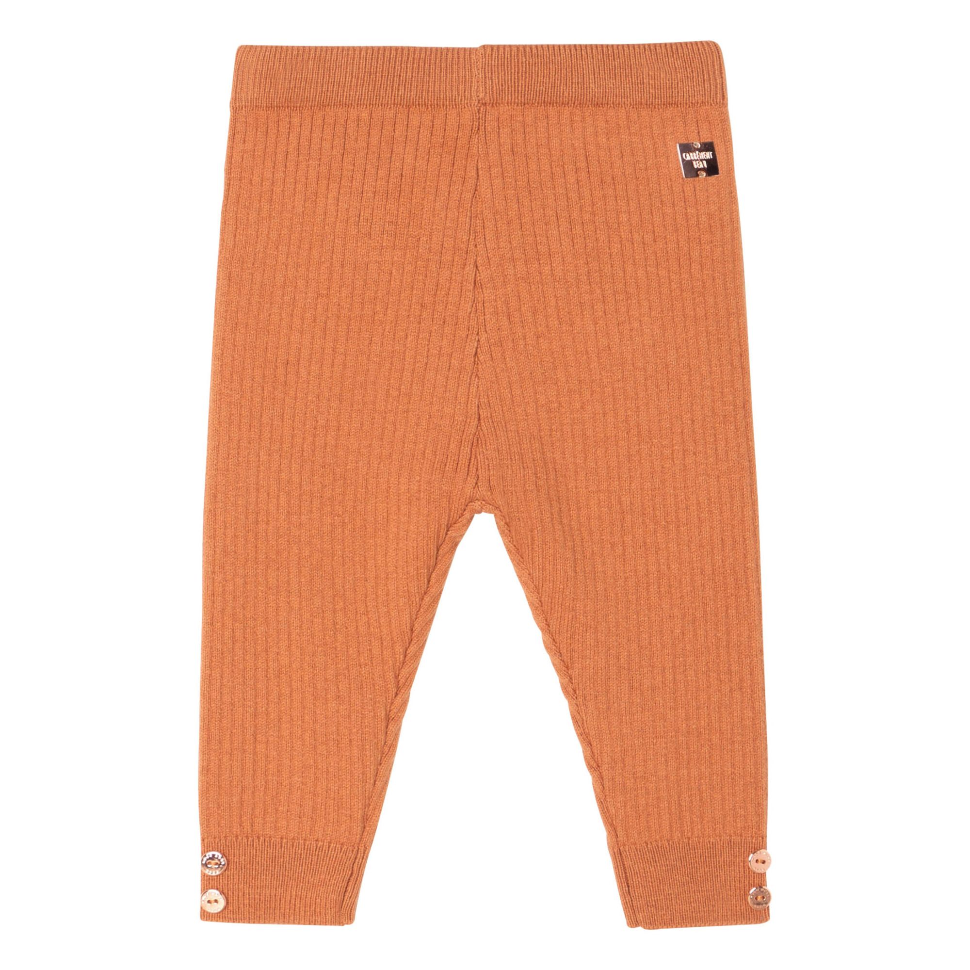 Carrement Beau - Legging Tricot Coton Bio Laine - Fille - Caramel