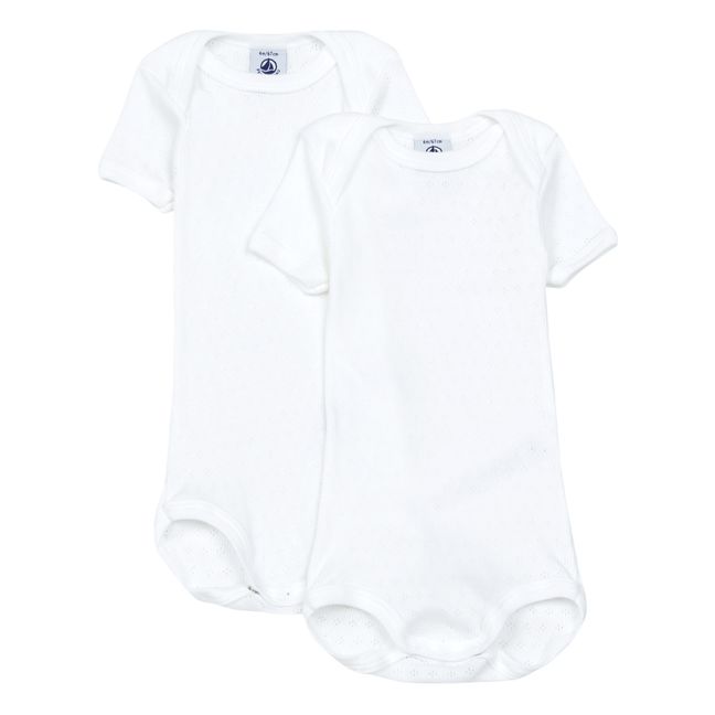 Set of 2 Losange Playsuits | White