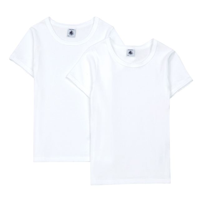 Lotto di 2 T-shirt in tinta unita | Bianco