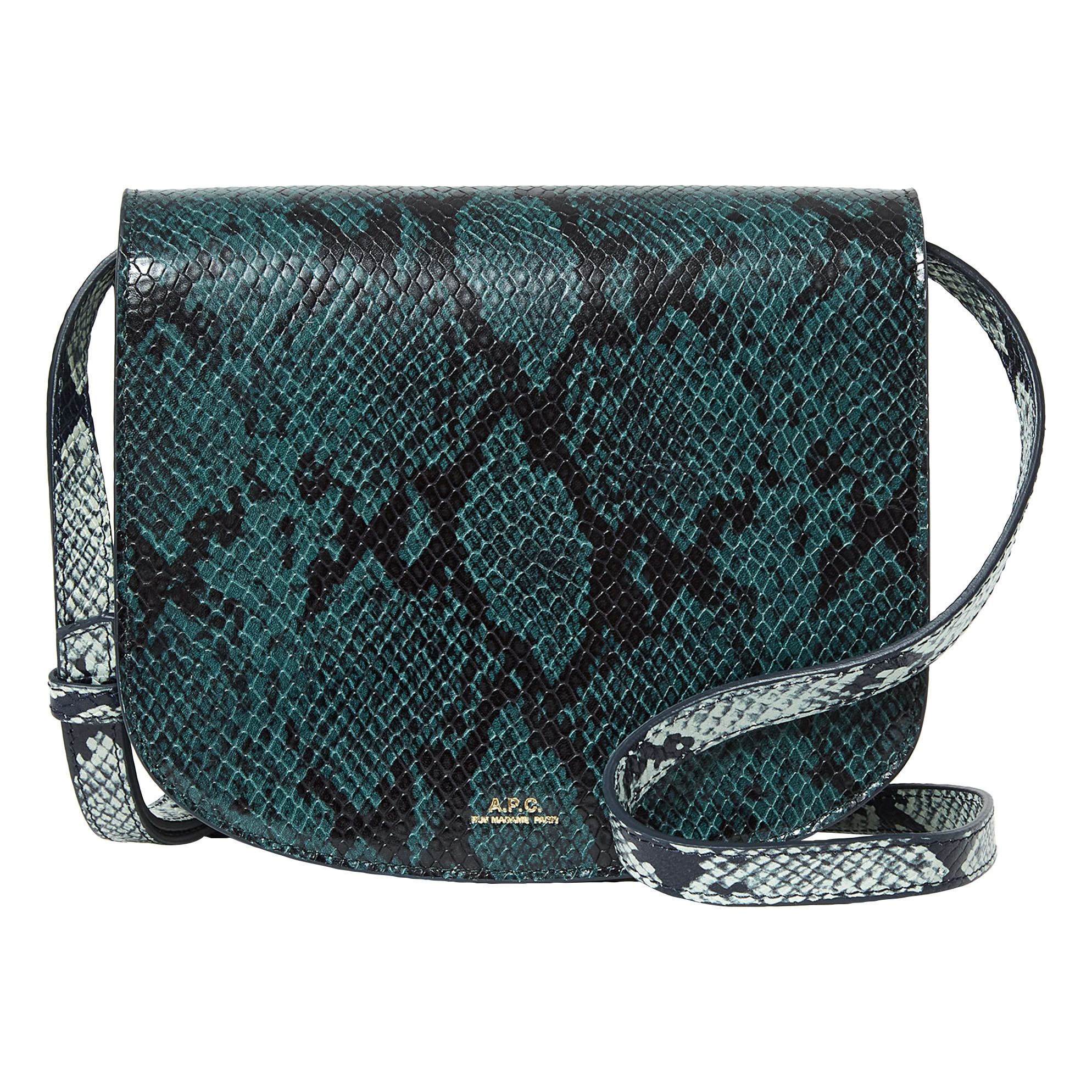 Dina Embossed Leather Python Bag Blue A P C Fashion Adult