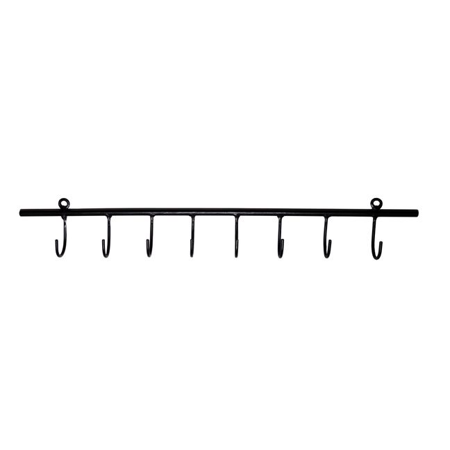 Stange mit 8 Haken | Schwarz