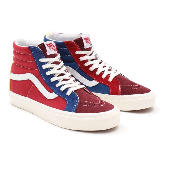 Vans old skool 2025 montante femme rouge