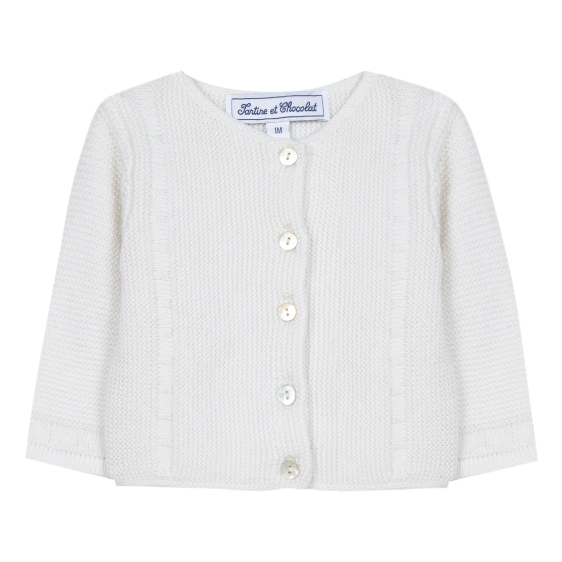 Tartine et Chocolat - Cardigan Coton Bio, Soie et Cachemire - Fille - Ecru