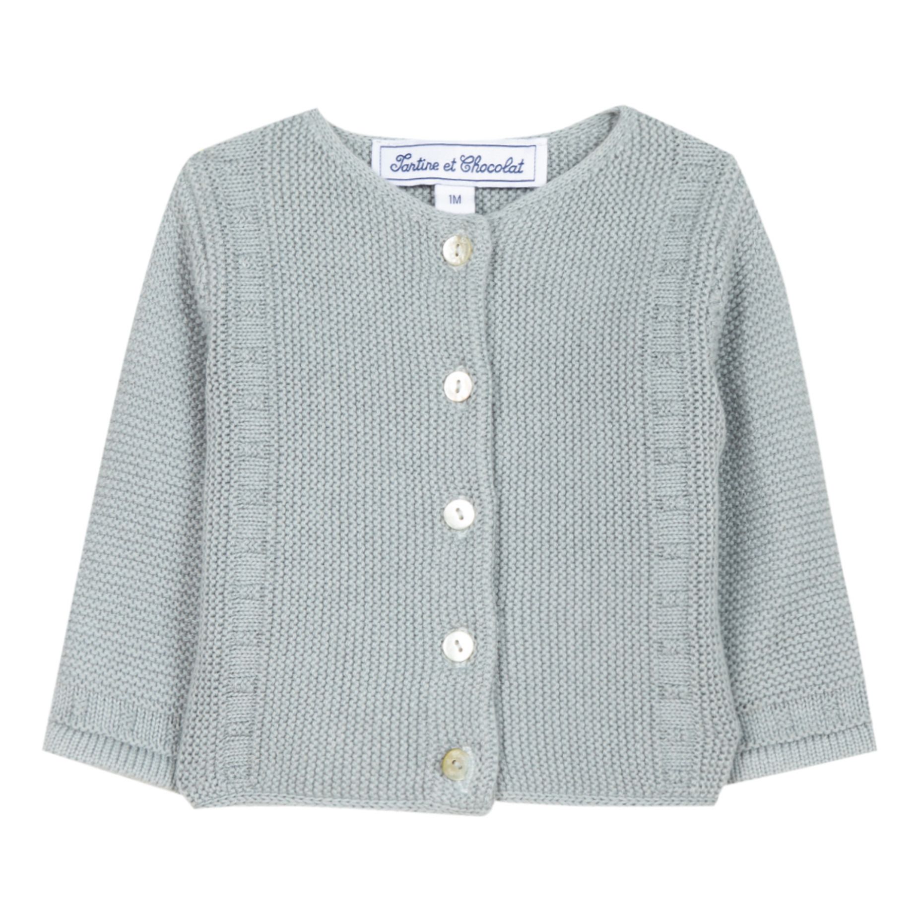Tartine et Chocolat - Cardigan Coton Bio, Soie et Cachemire - Fille - Bleu