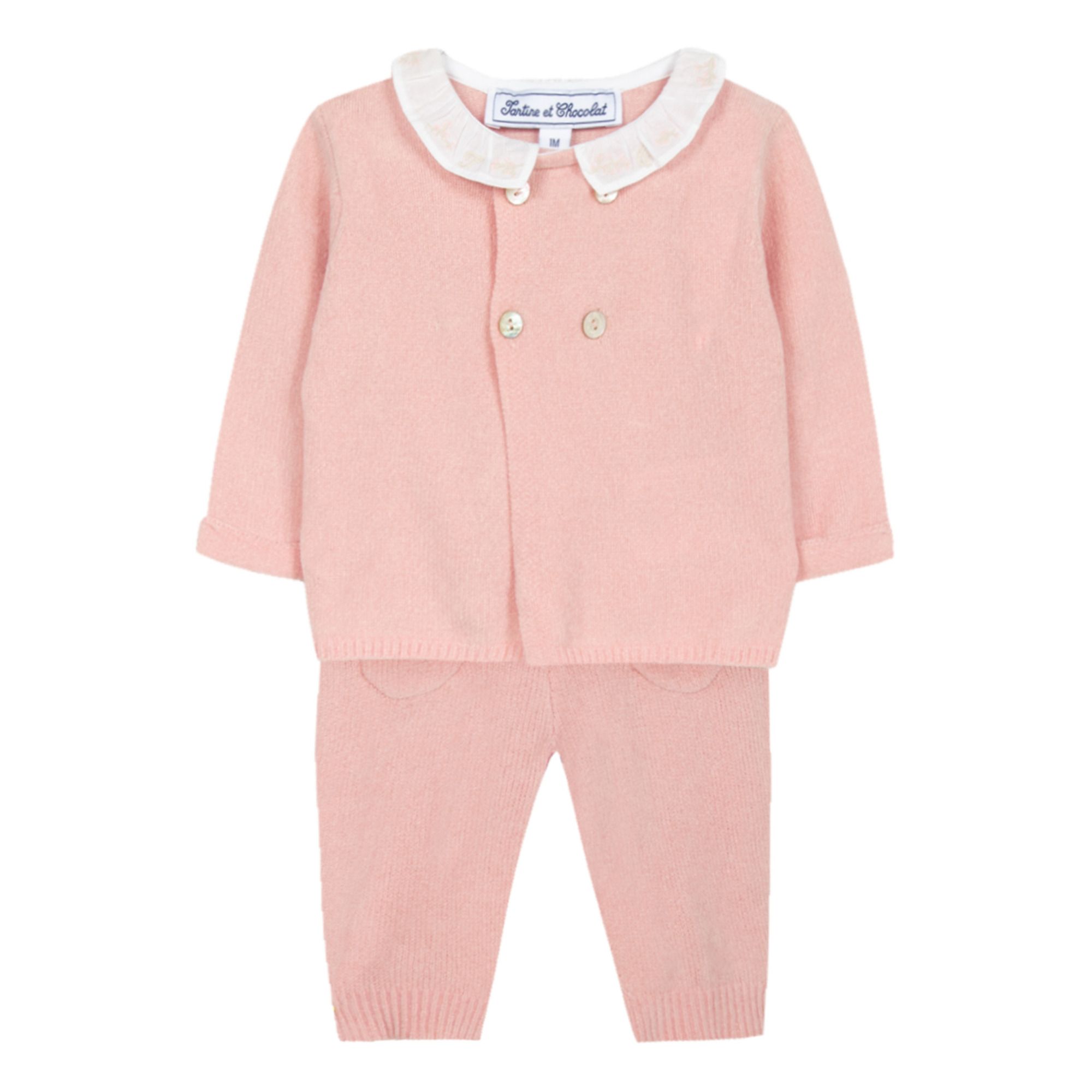 Soft Knit Cardigan Leggings Pink Tartine Et Chocolat Fashion Baby Smallable