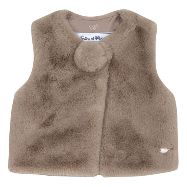 Gilet Facon Fourrure Bebe Taupe Tartine Et Chocolat Mode