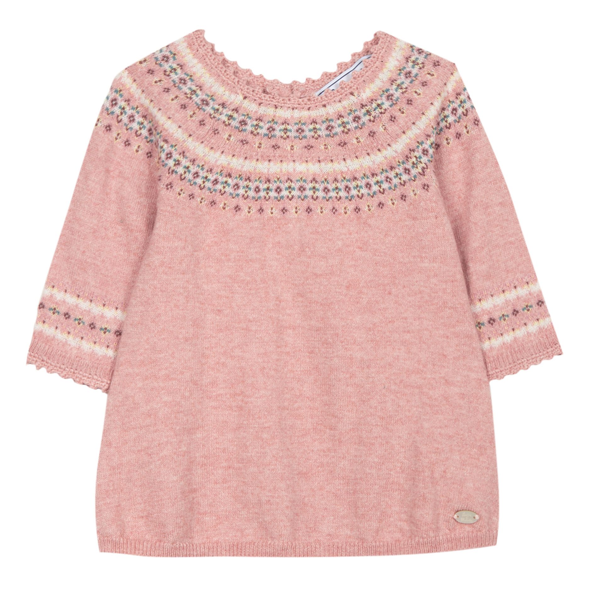 Tartine et Chocolat - Robe Coton, Laine et Cachemire Jacquard - Fille - Rose
