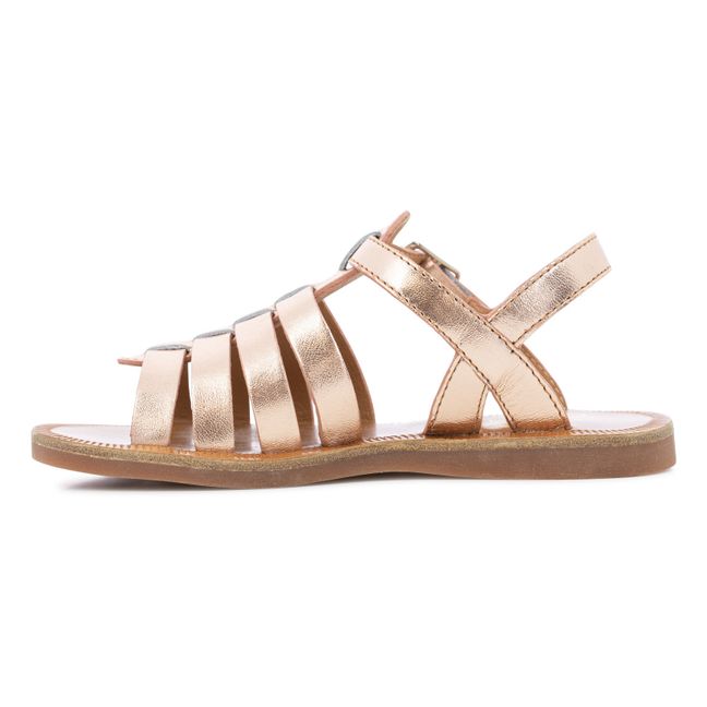 Sandalias Plagette Strap | Oro rosado