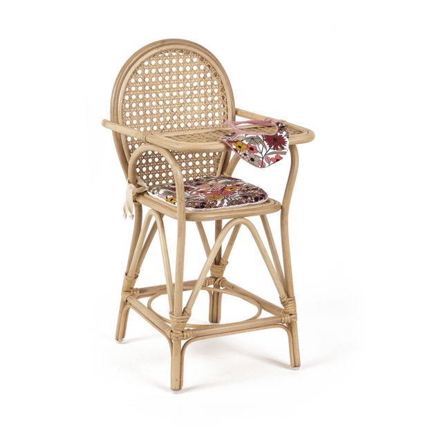 Raya Flora Rattan Doll’s High Chair and Accessories