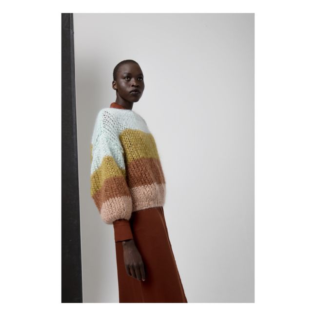 Pull, modello: Color Block, mohair e lana | Caramello