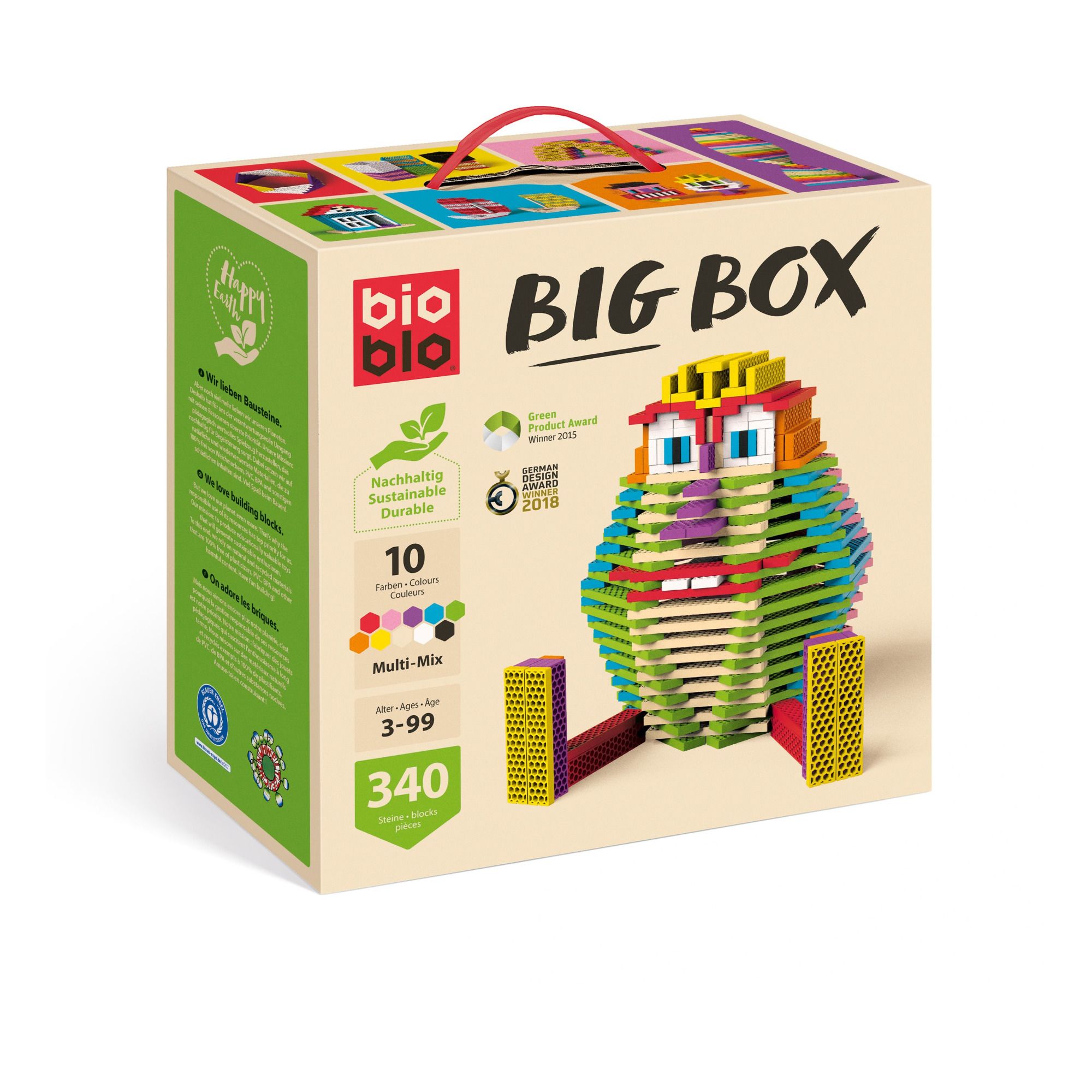 Bioblo - Jeu de construction Bigbox - Set de 340 pièces - Multicolore