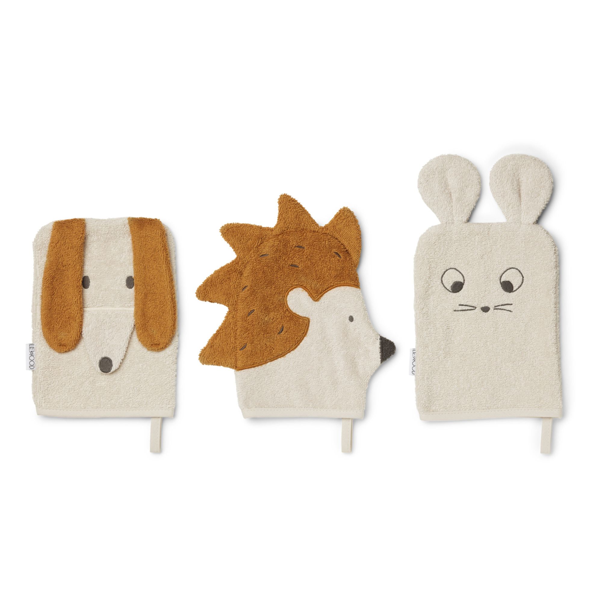 Liewood - Gants de toilette Sylvester en coton bio - Set de 3 - Multicolore