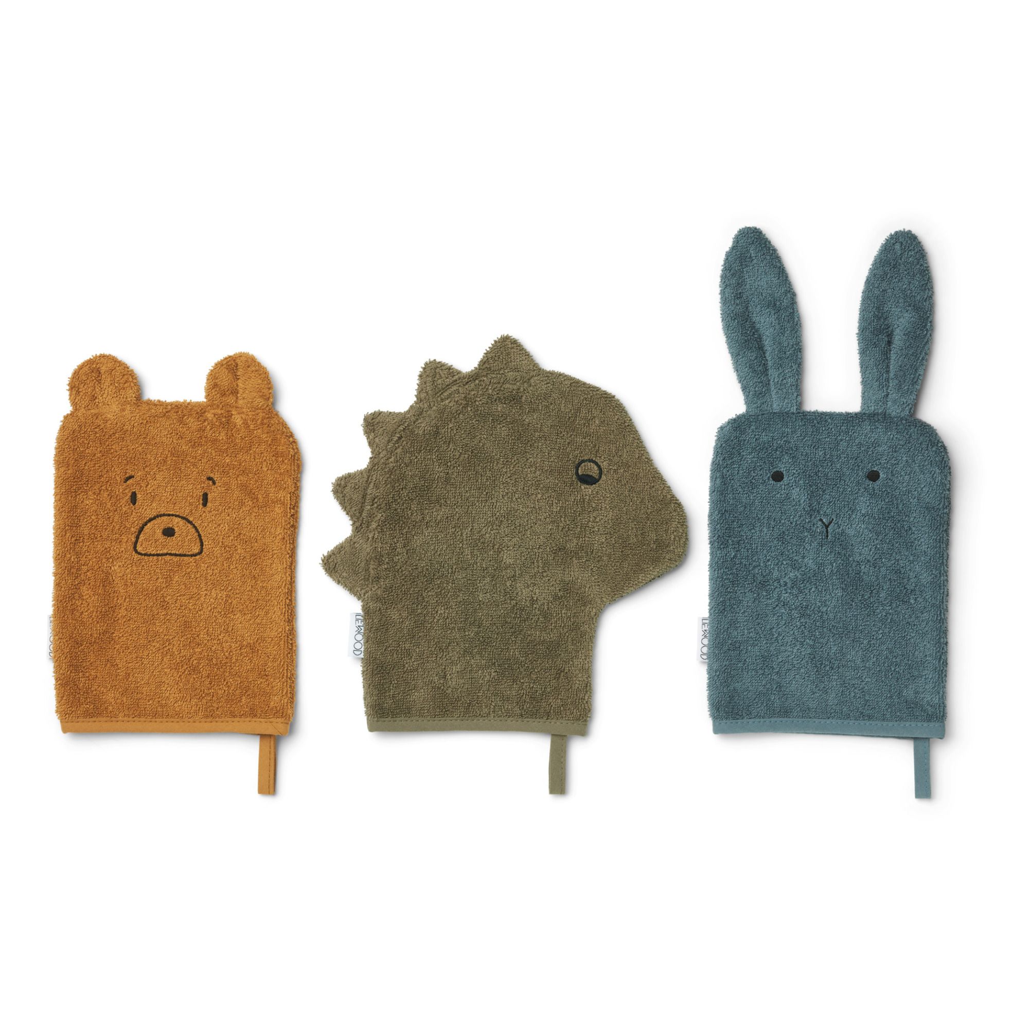 Liewood - Gants de toilette Sylvester en coton bio - Set de 3 - Multicolore