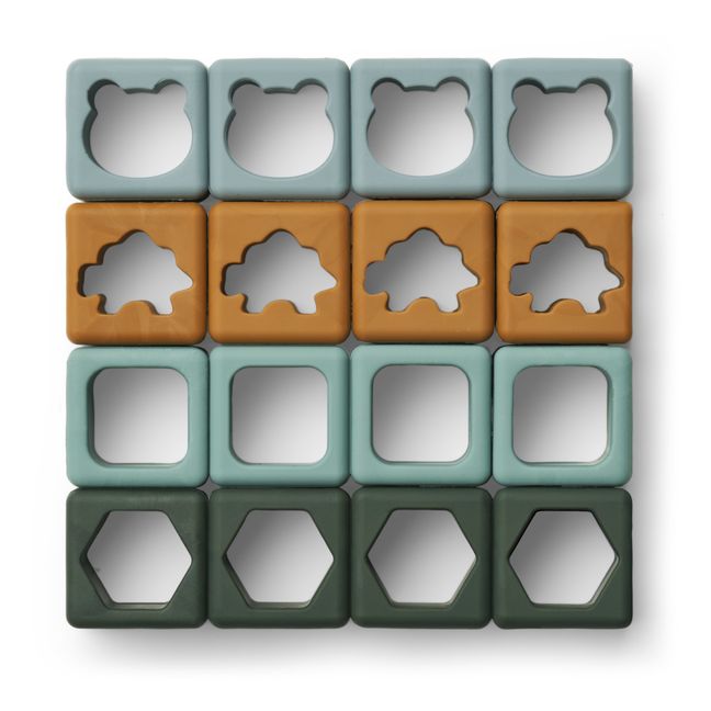 Loren Silicone Building Blocks - Set of 16 Green
