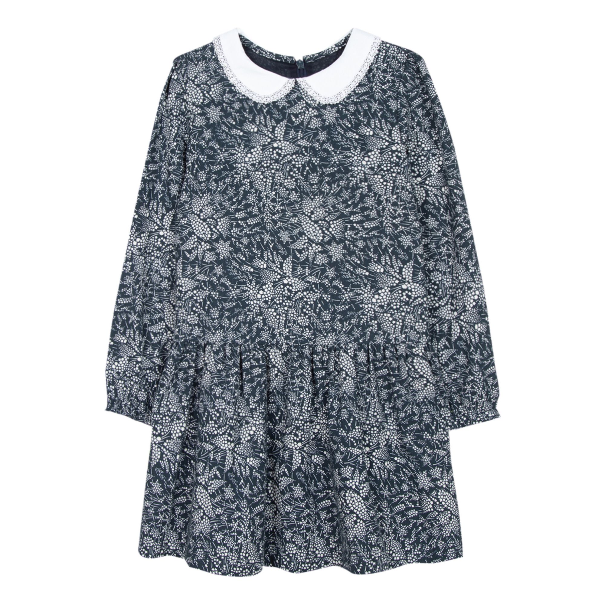 Tartine et Chocolat - Robe Etoiles Col Dentelle - Fille - Bleu marine
