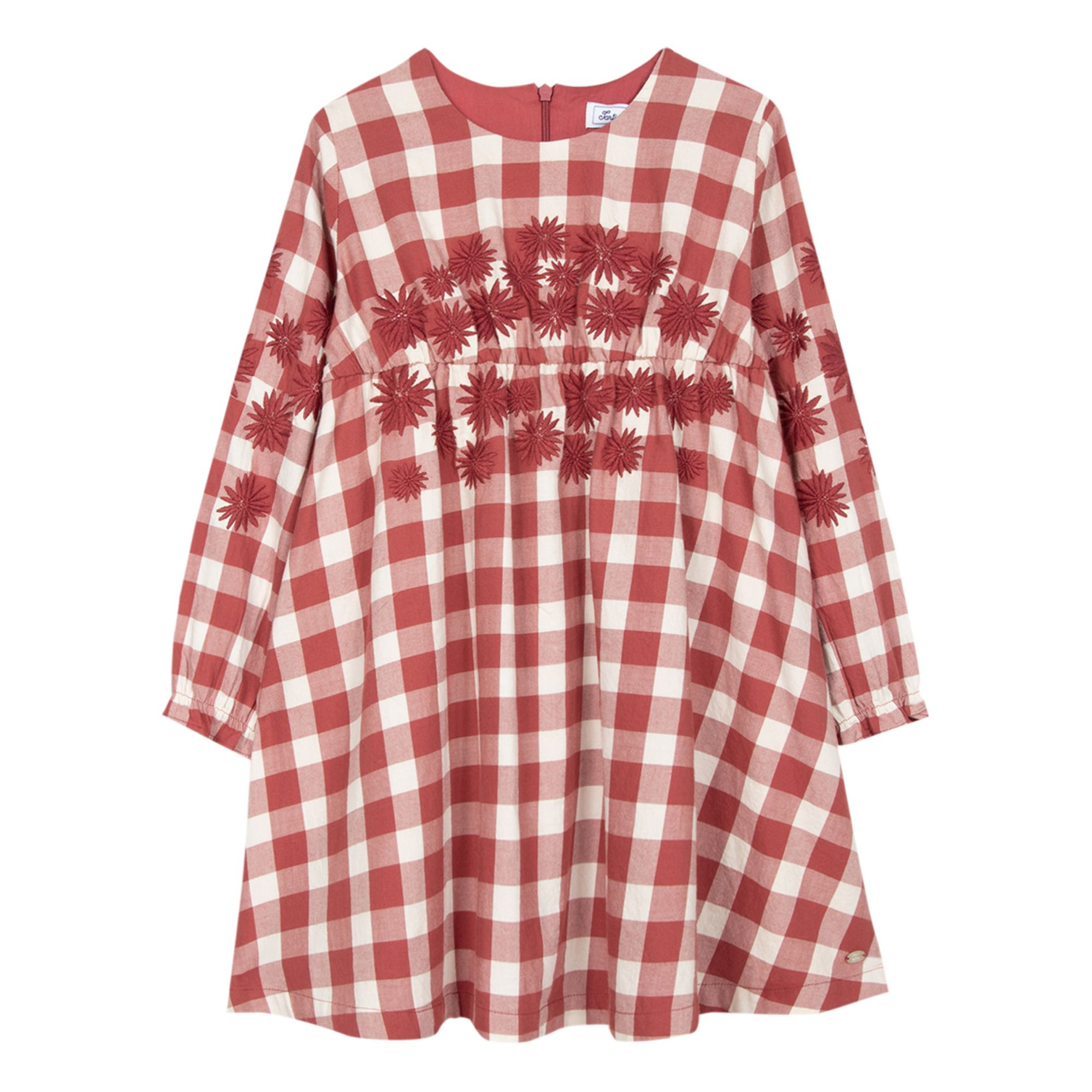 Tartine et Chocolat - Robe Carreaux Brodée - Fille - Rouille