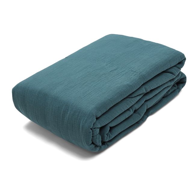 Funda nórdica Dili de velo de algodón | Azul