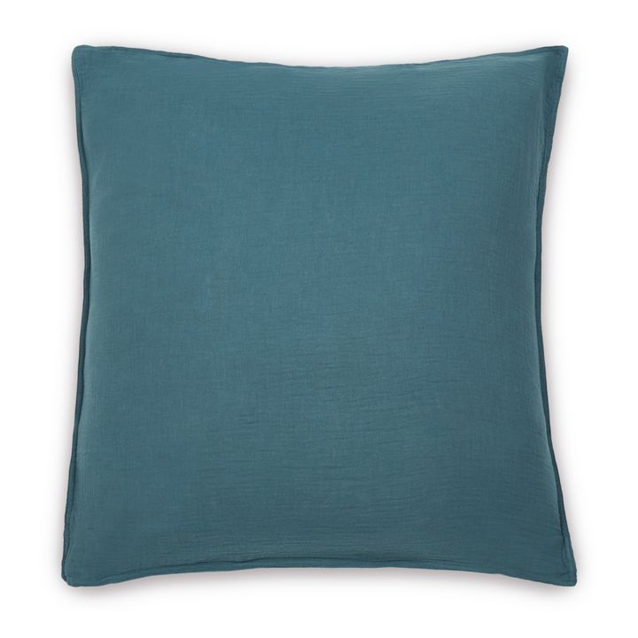 Funda de almohada Dili de velo de algodón | Azul- Imagen del producto n°0