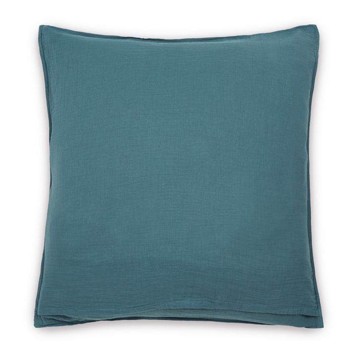 Funda de almohada Dili de velo de algodón | Azul- Imagen del producto n°2