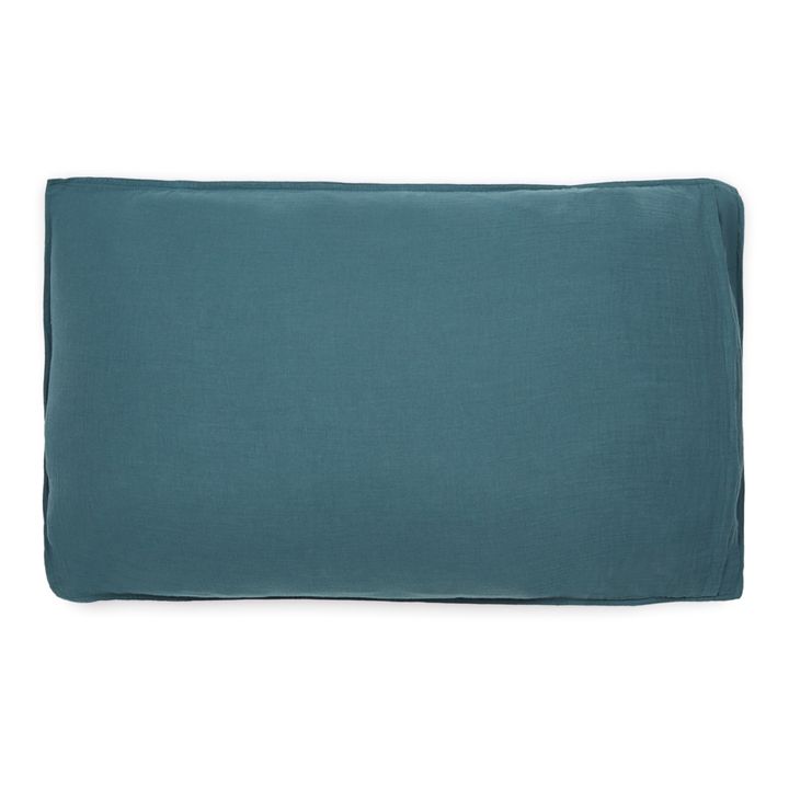Funda de almohada Dili de velo de algodón | Azul- Imagen del producto n°3