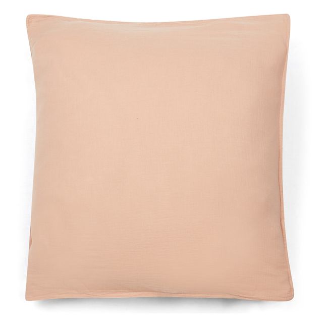 Funda de almohada Dili de velo de algodón | Beige rosado