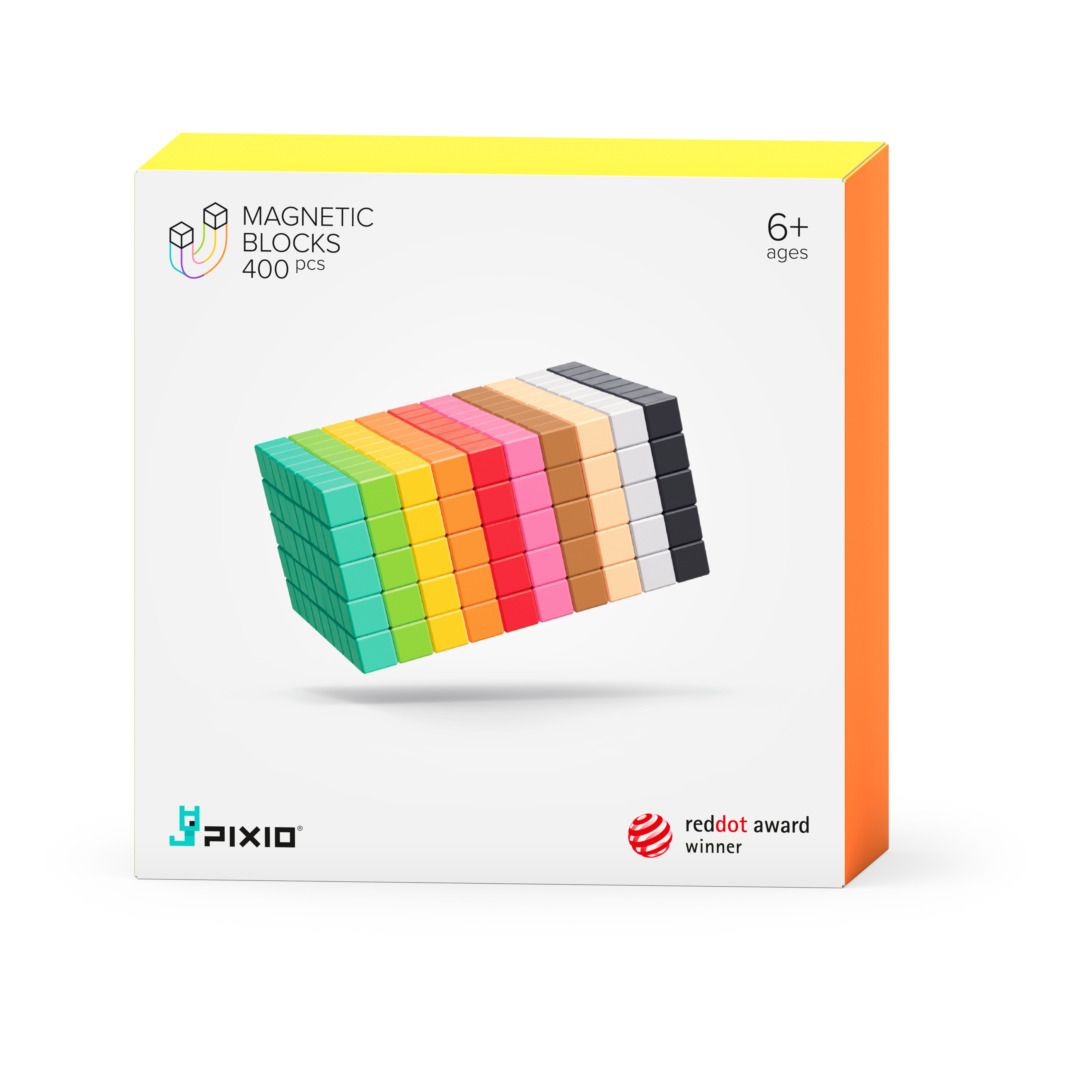 PIXIO - Jeu de construction magnétique - 400 pièces - Multicolore