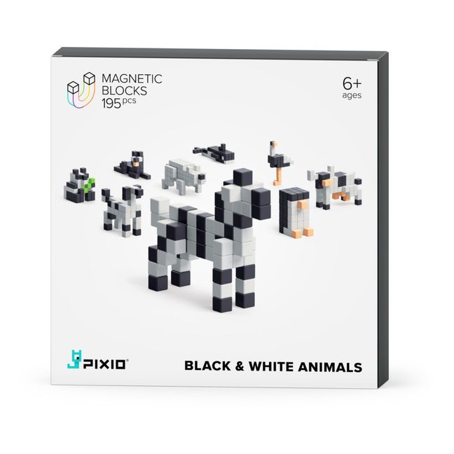 Jeu de construction magnétique Black & White Animals