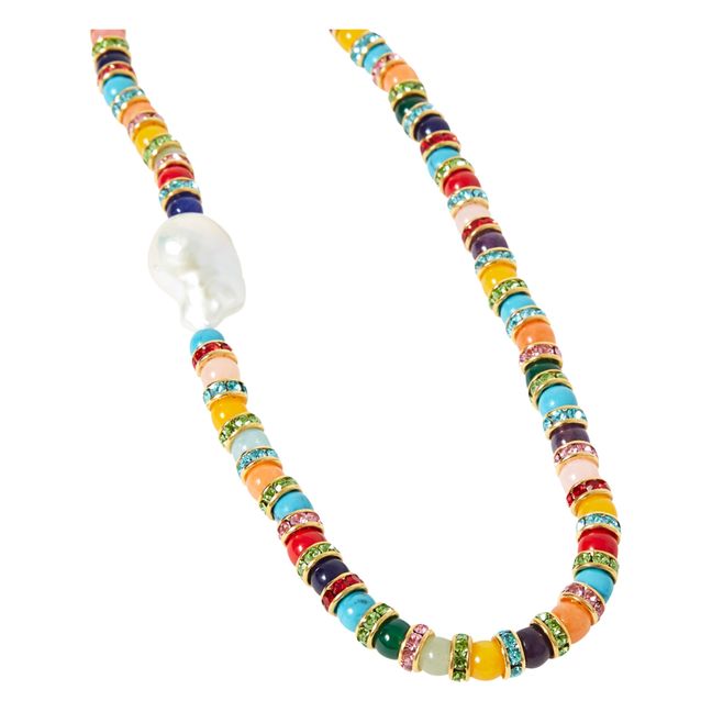 Collar Perla natural y perlas variadas Multicolor