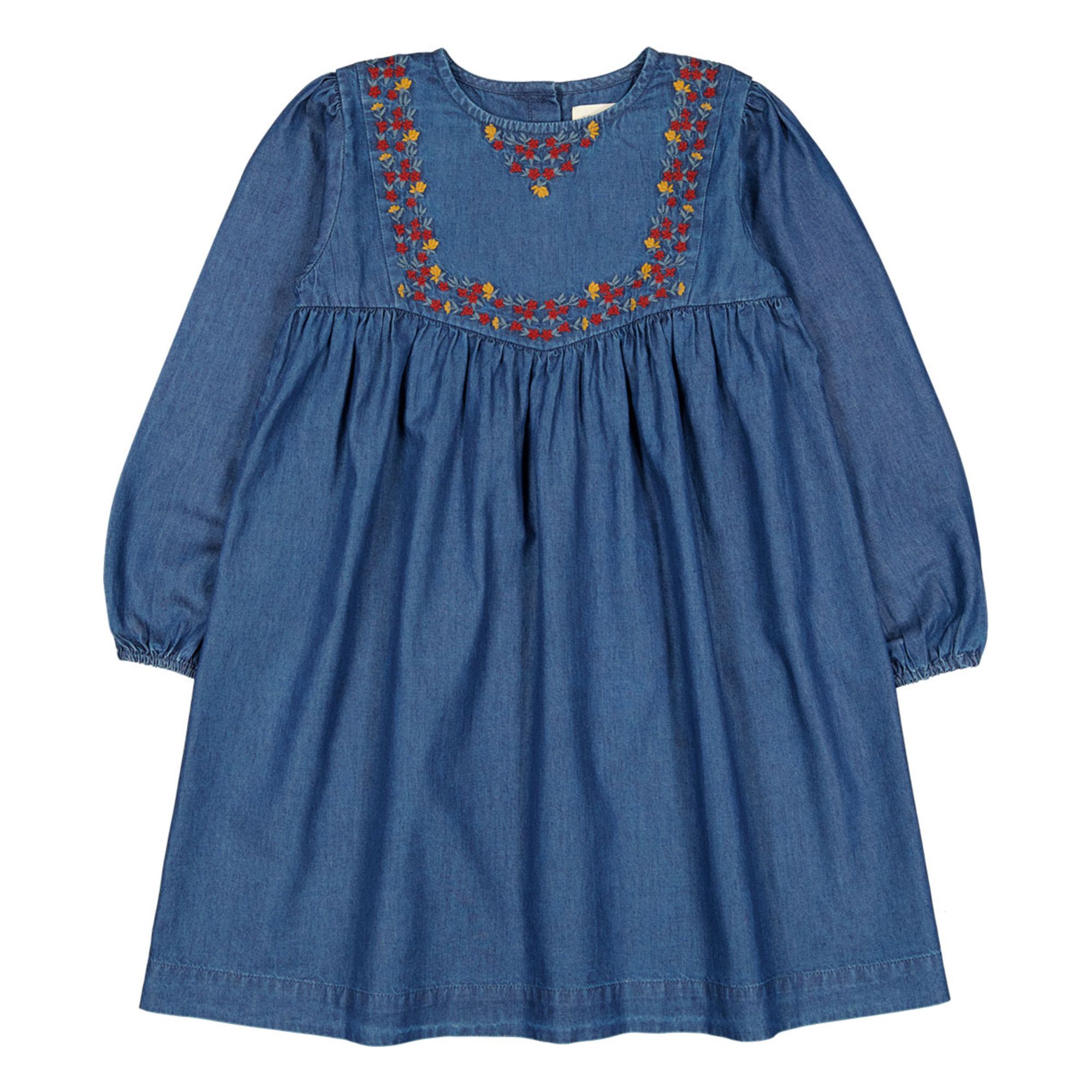 Louis Louise - Robe Chambray Brodée Trésor - Fille - Bleu jean