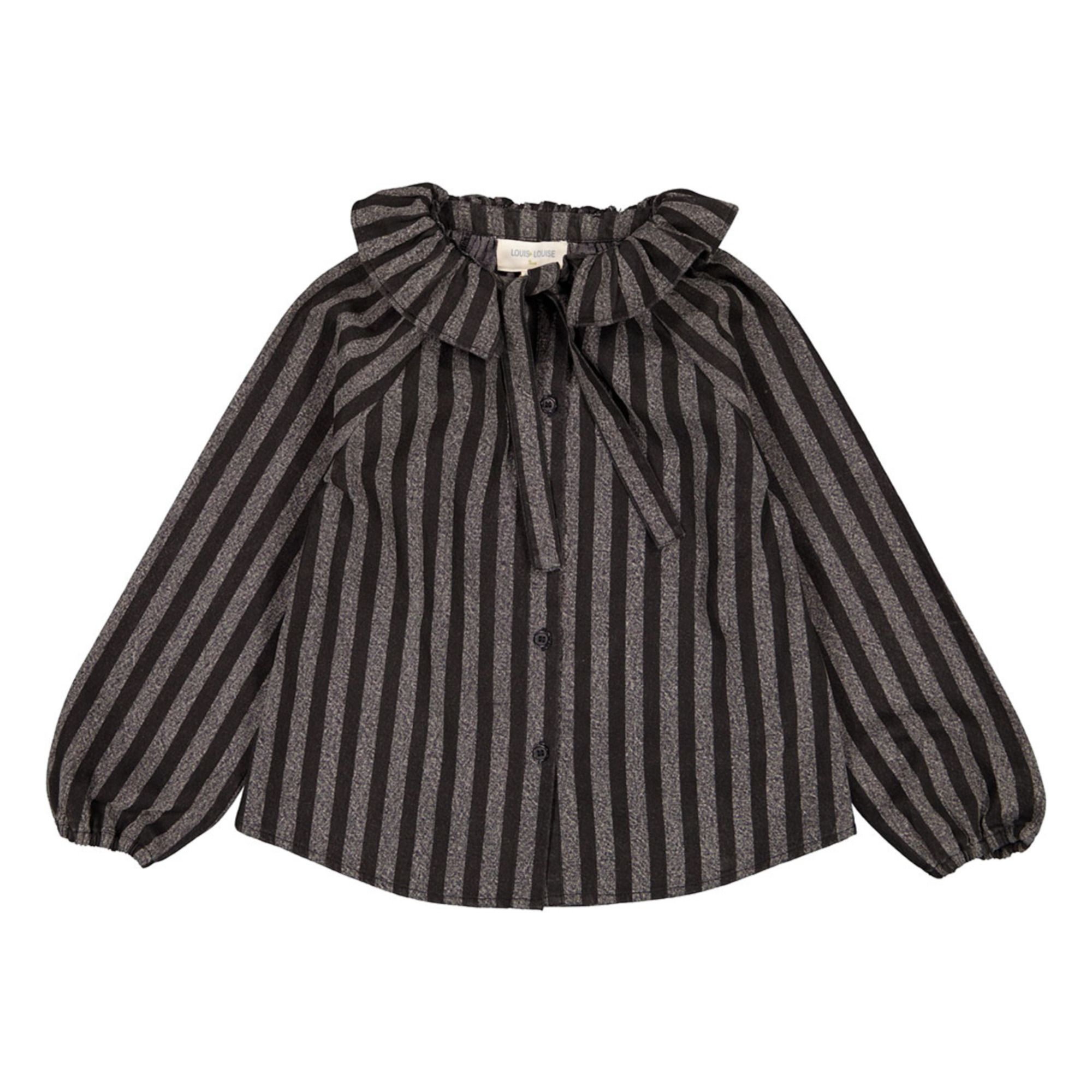Louis Louise - Blouse Rayée Angele - Fille - Denim gris