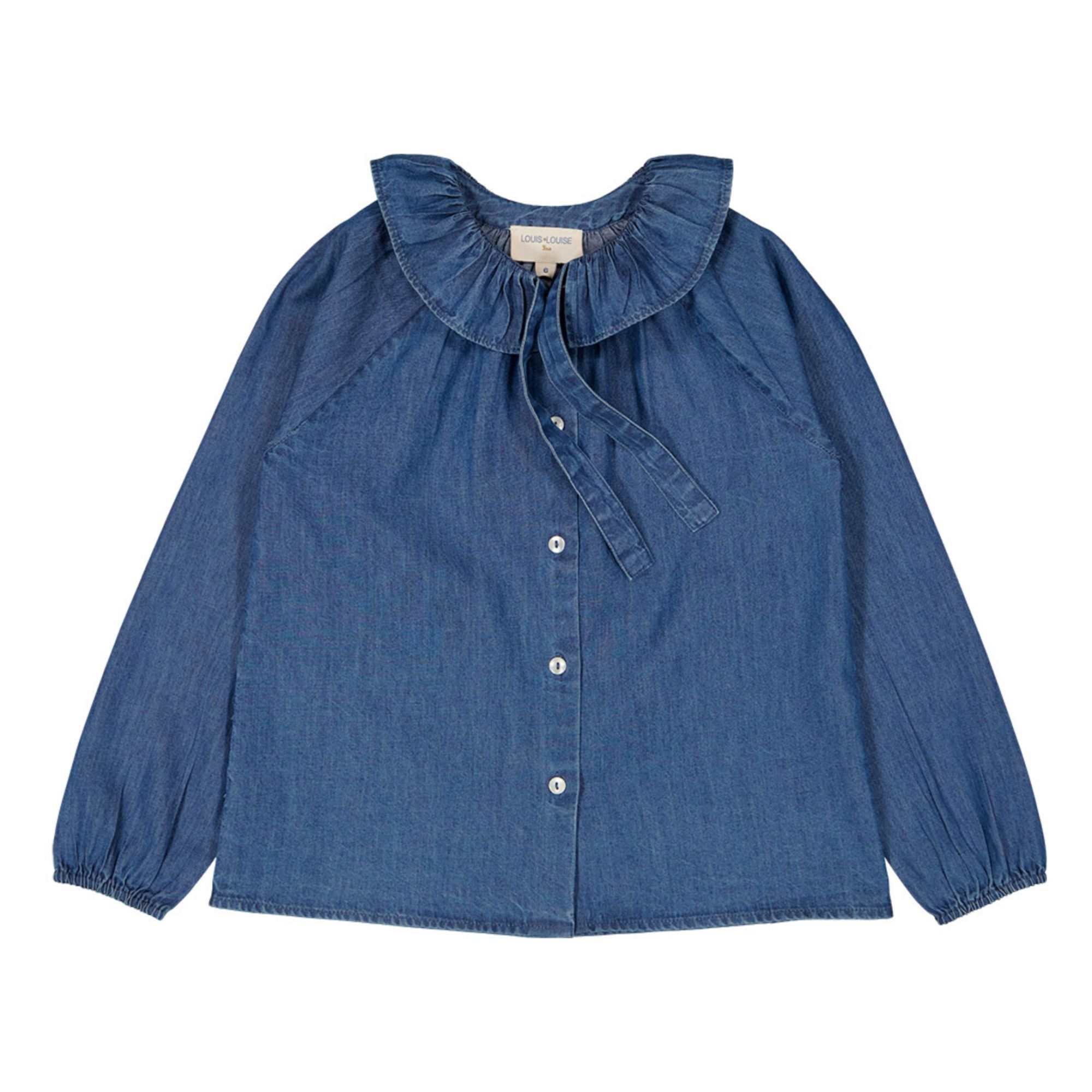 Louis Louise - Blouse Chambray Angele - Fille - Bleu jean