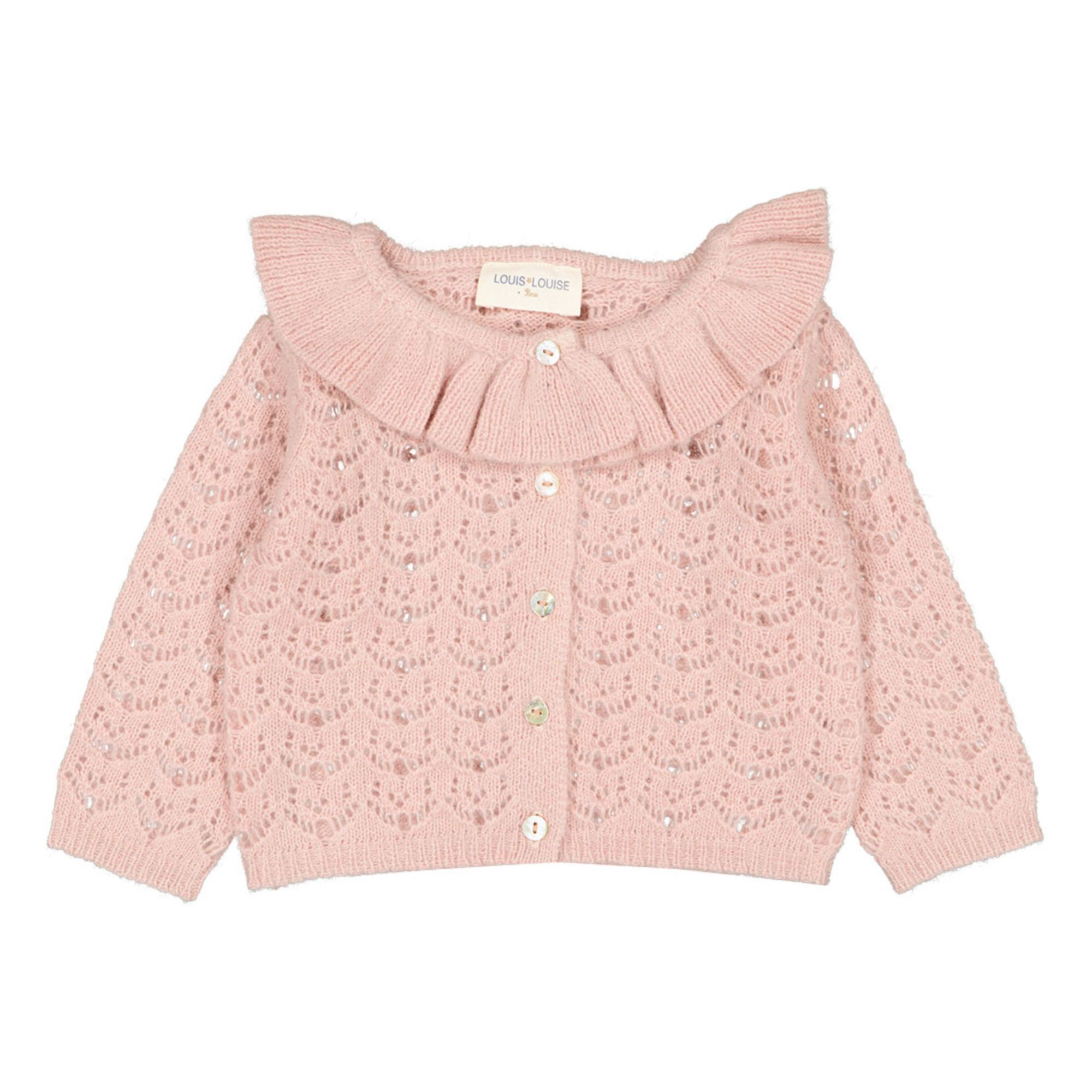 Louis Louise - Cardigan Baby Alpaga Ajouré Pia - Fille - Rose pâle