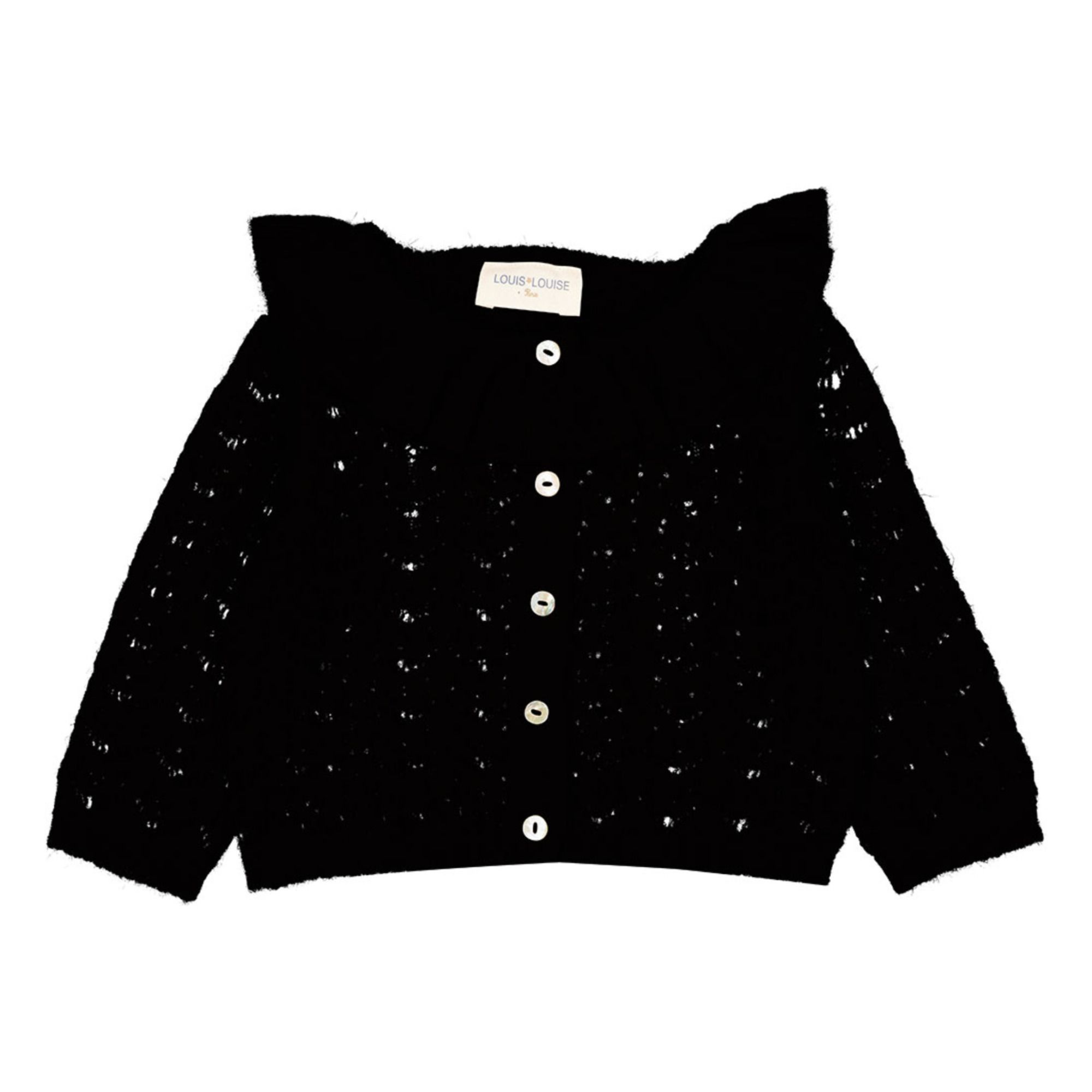 Louis Louise - Cardigan Baby Alpaga Ajouré Pia - Fille - Noir