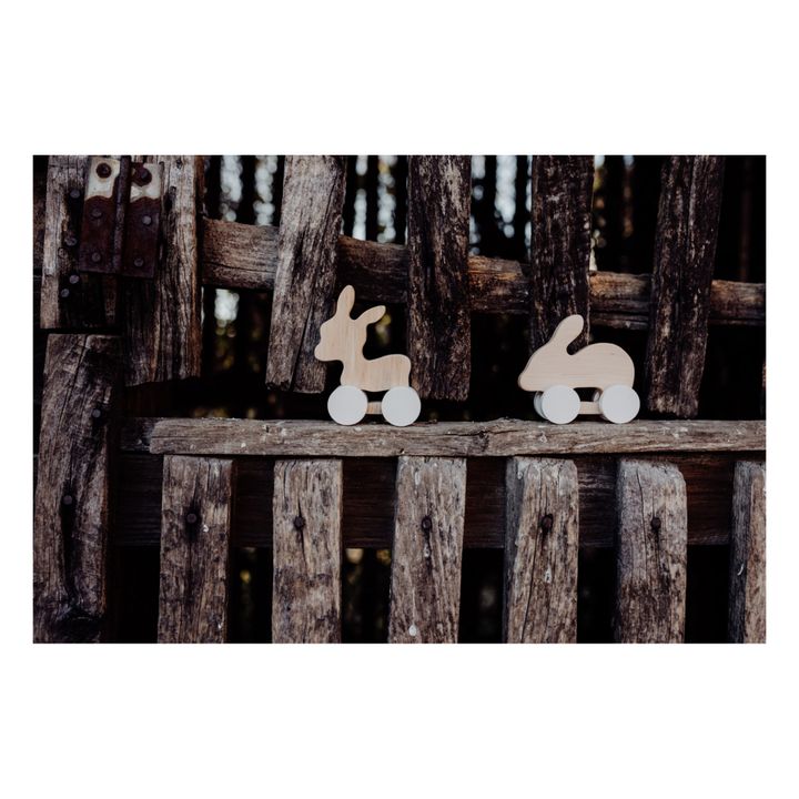 Ane et Lapin à pousser en bois- Image produit n°5