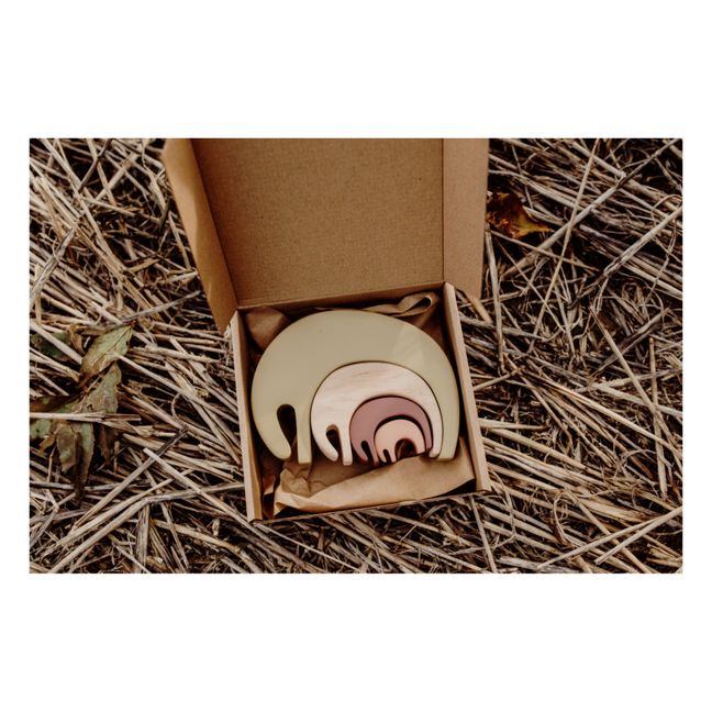 Elefante da impilare, in legno. | Verde